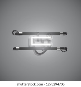Realistic neon character with wires and console, vector illustration