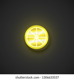 Realistic neon fruits, vector illustration