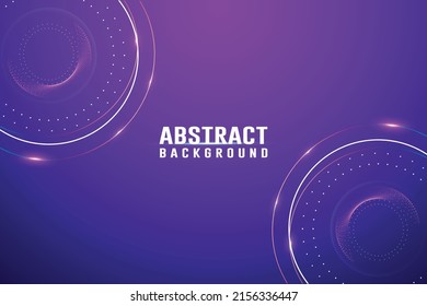 Realistic Neon glowing Circle motion lights with Modern Stylish halftone dots pattern abstract technology Vector background