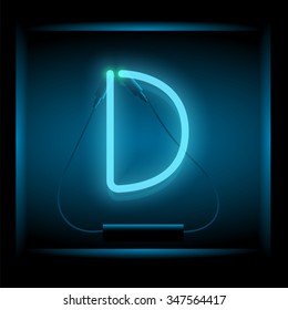 Realistic Neon Letter D Vector Illustration Stock Vector (Royalty Free ...