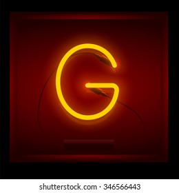Realistic Neon Letter G Vector Illustration Stock Vector (Royalty Free ...