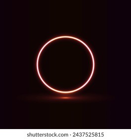 realistic neon light effect with circle