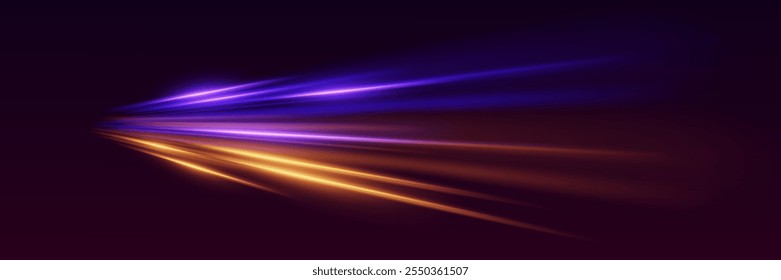 Realistic neon lines, high-speed flare of light. Vector illustration EPS10