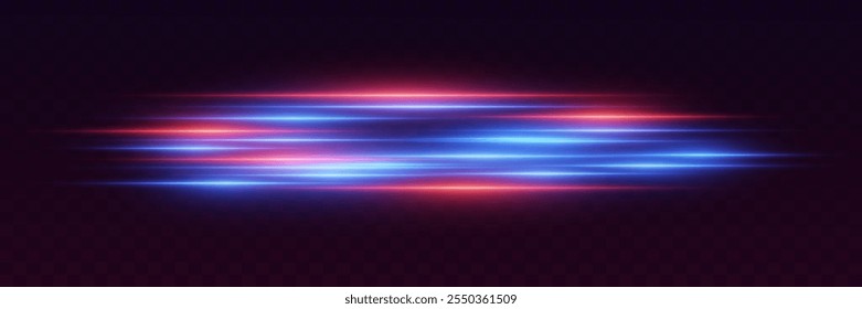 Realistic neon lines, high-speed flare of light. Vector illustration EPS10