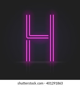 Realistic Neon Tube Alphabet Vector Illustration Stock Vector (Royalty ...