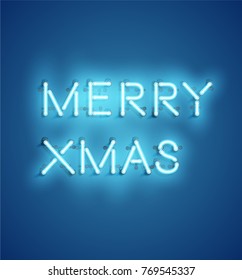 Realistic neon word with electric parts, vector illustration