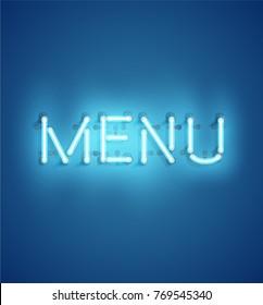 Realistic neon word with electric parts, vector illustration
