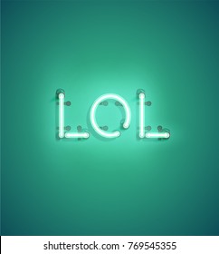 Realistic neon word with electric parts, vector illustration