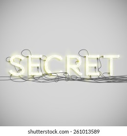 Realistic neon word with wires, vector