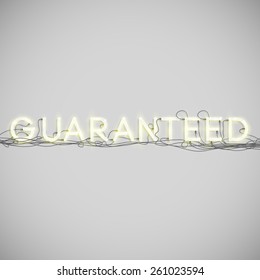 Realistic neon word with wires, vector