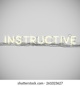 Realistic neon word with wires, vector