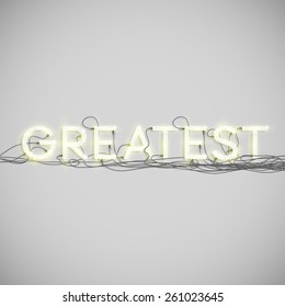 Realistic neon word with wires, vector
