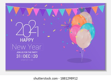 Realistic new year 2021 background