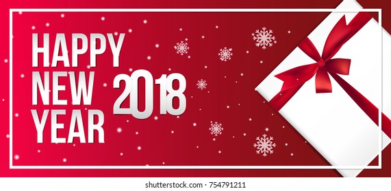 Realistic New Years greeting card. Simple vector illustration concept for greeting cards, vouchers, web banner, flayer brochure, party invitation and other printed material.