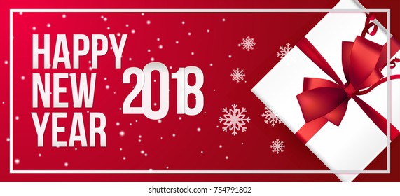 Realistic New Years greeting card. Simple vector illustration concept for greeting cards, vouchers, web banner, flayer brochure, party invitation and other printed material.