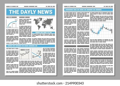 Realistic Newspaper Icon Set on White Background. Vector