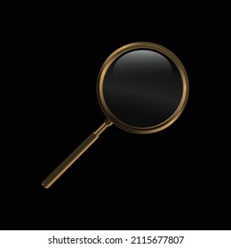 Realistic and nostalgic magnifying glass drawing. Vector