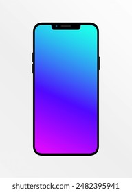 Realistic Notch Modern Smartphone Slim Bezels With Buttons Branding Mockup Detailed Isolated Office Business Advertisement Mobile Presentation Showcase Promotion Technology Display Device Template