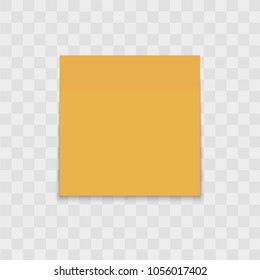 Realistic note paper on transparent background. Vector
