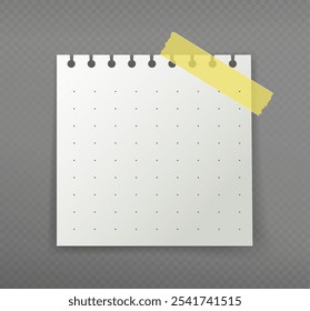 Realistic note sticky. Notepad and to do list, memo. Place for text. Time management, planning and scheduling, goal setting. 3D vector illustration isolated on transparent background
