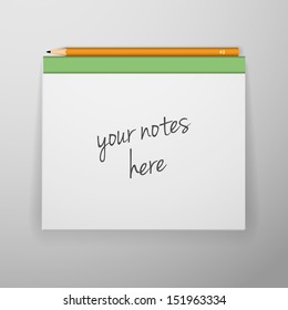 Realistic Note Taking Paper Block Illustration