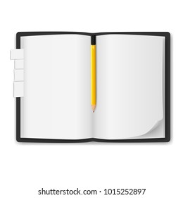 realistic notebook, exercise book , vector illustration