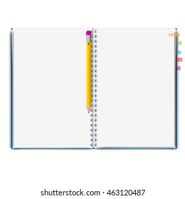 realistic notebook, exercise book , vector illustration