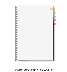 realistic notebook, exercise book , vector illustration