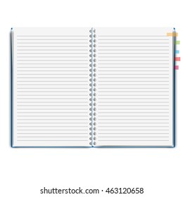 realistic notebook, exercise book , vector illustration
