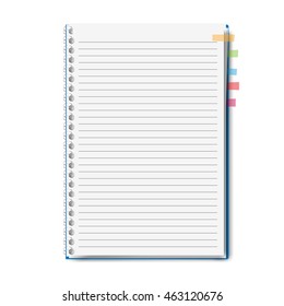 realistic notebook, exercise book , vector illustration