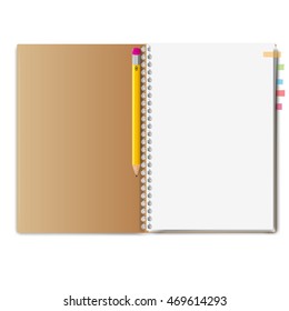 realistic notebook, exercise book , vector illustration