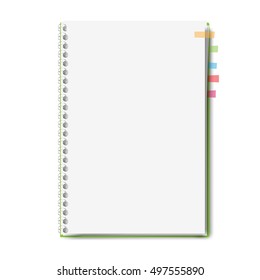 realistic notebook, exercise book , vector illustration