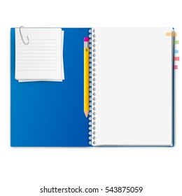 realistic notebook, exercise book , vector illustration
