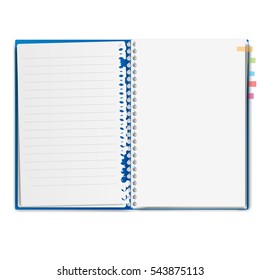 realistic notebook, exercise book , vector illustration