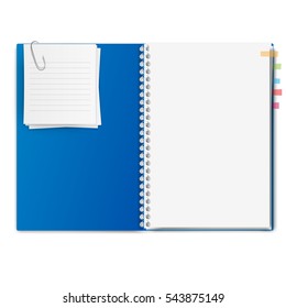 realistic notebook, exercise book , vector illustration