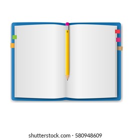 realistic notebook, exercise book , vector illustration