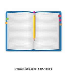realistic notebook, exercise book , vector illustration