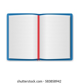 realistic notebook, exercise book , vector illustration