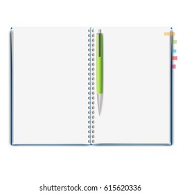 realistic notebook, exercise book , vector illustration