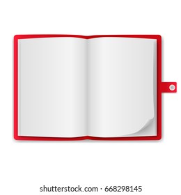 realistic notebook, exercise book, vector illustration