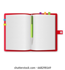 realistic notebook, exercise book ,vector illustration
