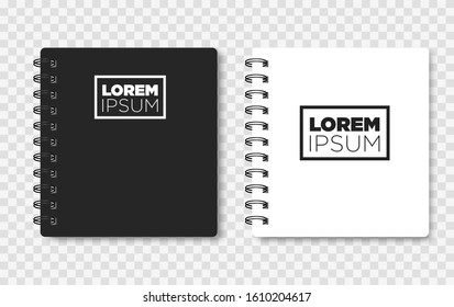 Realistic notebook mock up for your image. Vector illustration.
