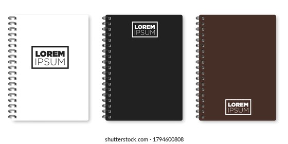 Realistic notebook mock up for your image. Vector illustration.