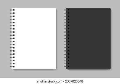 Realistic notebook mock up for your image. Vector illustration.