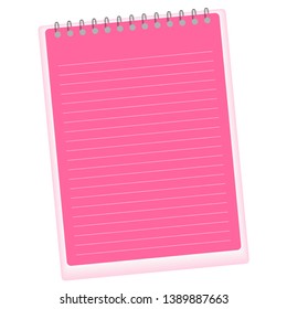 Realistic notebook or notepad with binder isolated on white background. Memo note pad or diary paper page templates. Vector illustration