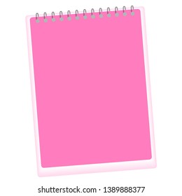 Realistic notebook or notepad with binder isolated on white background. Memo note pad or diary paper page templates. Vector illustration