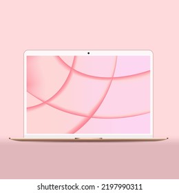 Cuaderno realista sobre fondo rosa. ilustración vectorial.