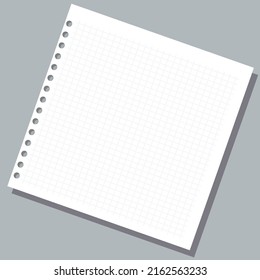 Realistic notebook with squared sheets