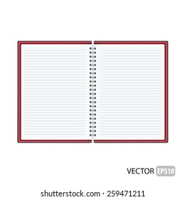 Realistic notebook vector.