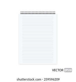 Realistic Notebook Notepad Binder Isolated Memo Stock Vector (Royalty ...